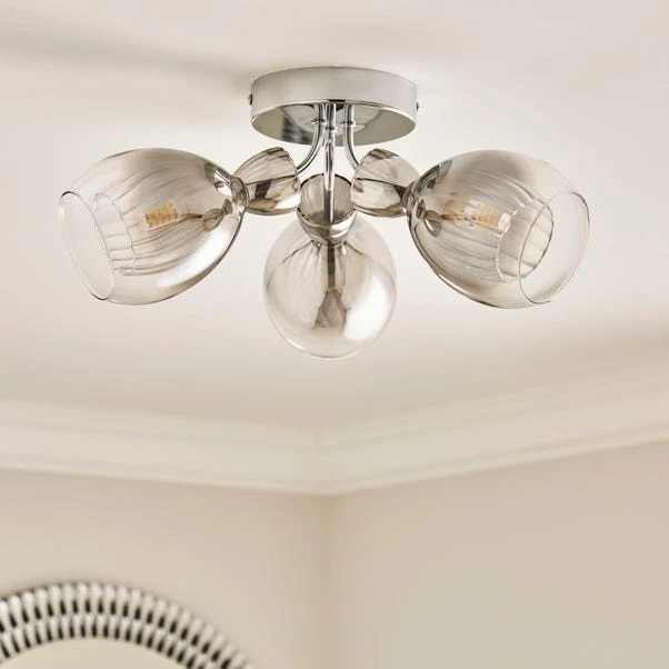 Sylvia 3 Light Semi Flush Ceiling Light 3 Sylvia 3 Light Semi Flush Ceiling Light