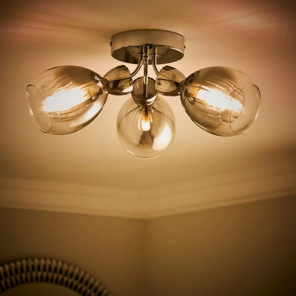 Sylvia 3 Light Semi Flush Ceiling Light 4 Sylvia 3 Light Semi Flush Ceiling Light - Image 2