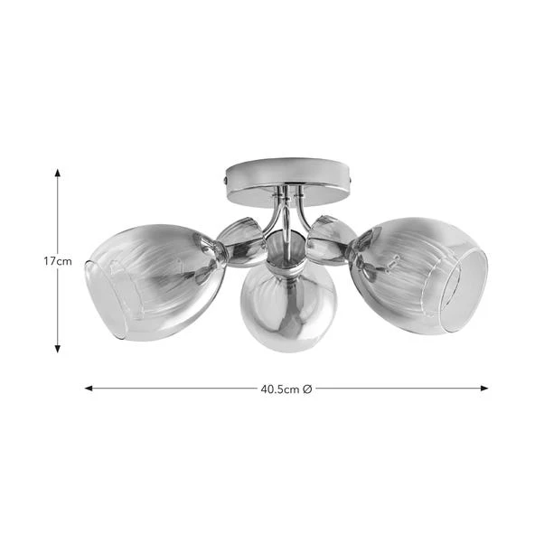 Sylvia 3 Light Semi Flush Ceiling Light 8 Sylvia 3 Light Semi Flush Ceiling Light - Image 6