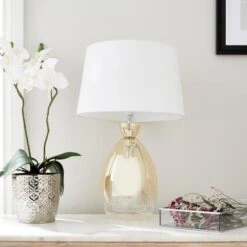 Sylvia Ribbed Glass Table Lamp