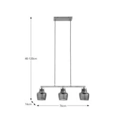 Auburn 3 Light Diner Ceiling Light 13 Auburn 3 Light Diner Ceiling Light -Dunelm 30868912 alt08
