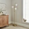Frosted Tulip 3 Light Ribbed Glass Adjustable Floor Lamp 2 Frosted Tulip 3 Light Ribbed Glass Adjustable Floor Lamp -Dunelm 30869080