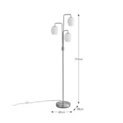 Frosted Tulip 3 Light Ribbed Glass Adjustable Floor Lamp 13 Frosted Tulip 3 Light Ribbed Glass Adjustable Floor Lamp -Dunelm 30869080 alt08