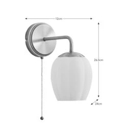 Frosted Tulip Ribbed Wall Light -Dunelm 30869121 alt08