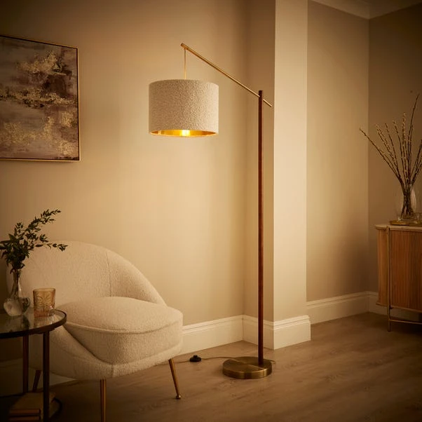 Hazelle Boucle Wooden Floor Lamp 4 Hazelle Boucle Wooden Floor Lamp - Image 2