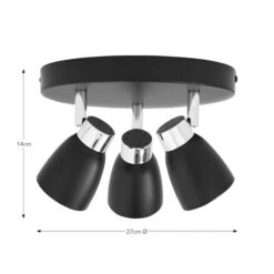 Alto 3 Light Semi Flush Spotlight 27 Alto 3 Light Semi Flush Spotlight -Dunelm 30869642 alt08