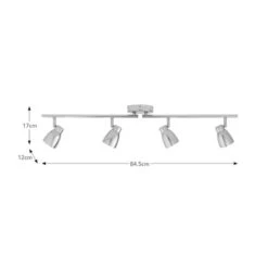 Alto 4 Light Semi Flush Spotlight Bar 25 Alto 4 Light Semi Flush Spotlight Bar -Dunelm 30869646 alt08