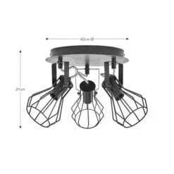 Fulton Industrial 3 Light Semi Flush Spotlight -Dunelm 30869661 alt08