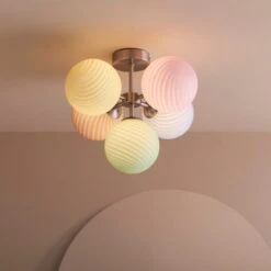 Swirl 5 Light Semi Flush Ceiling Light 17 Swirl 5 Light Semi Flush Ceiling Light -Dunelm 30869676