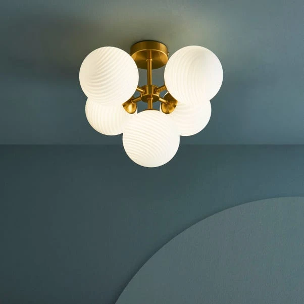 Swirl 5 Light Semi Flush Ceiling Light 3 Swirl 5 Light Semi Flush Ceiling Light