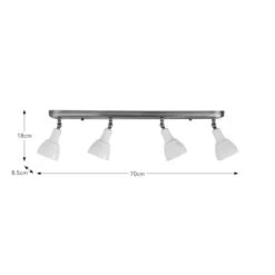 Wybridge 4 Light Semi Flush Spotlight Bar 11 Wybridge 4 Light Semi Flush Spotlight Bar -Dunelm 30869688 alt08