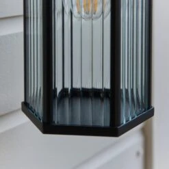 Hex Ribbed Indoor Outdoor Wall Light 8 Hex Ribbed Indoor Outdoor Wall Light -Dunelm 30869737 alt02
