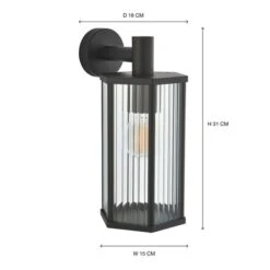 Hex Ribbed Indoor Outdoor Wall Light 11 Hex Ribbed Indoor Outdoor Wall Light -Dunelm 30869737 alt08