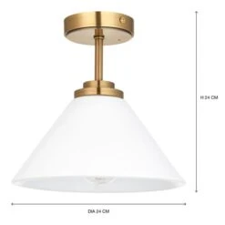 Churchgate Keyham Bathroom Semi Flush Ceiling Light -Dunelm 30869860 alt08