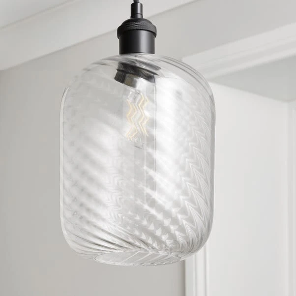 Elodie Ribbed Glass Easy Fit Pendant Shade 3 Elodie Ribbed Glass Easy Fit Pendant Shade
