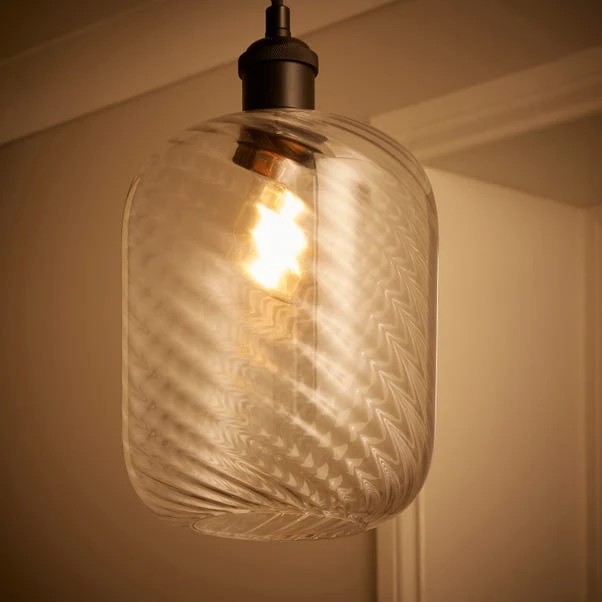 Elodie Ribbed Glass Easy Fit Pendant Shade 4 Elodie Ribbed Glass Easy Fit Pendant Shade - Image 2