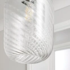 Elodie Ribbed Glass Easy Fit Pendant Shade 9 Elodie Ribbed Glass Easy Fit Pendant Shade -Dunelm 30870134 alt02