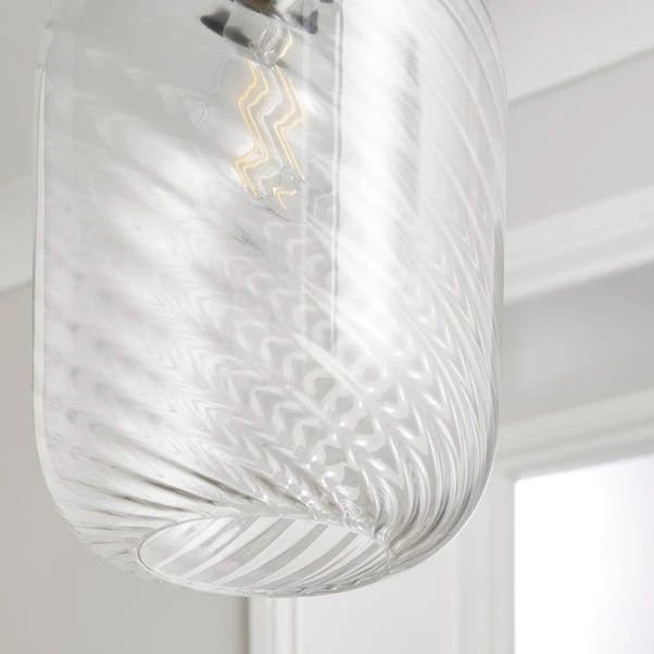 Elodie Ribbed Glass Easy Fit Pendant Shade 5 Elodie Ribbed Glass Easy Fit Pendant Shade - Image 3