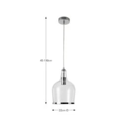 Lenny Glass Pendant Ceiling Light -Dunelm 30870135 alt08