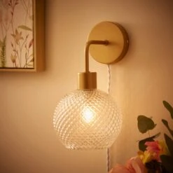 Elodie Plug In Wall Light 27 Elodie Plug In Wall Light -Dunelm 30870141 alt01