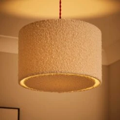 Hazelle Boucle Drum Lamp Shade -Dunelm 30870660 alt01