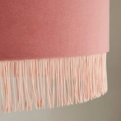 Fringed Velvet Drum Lamp Shade 34 Fringed Velvet Drum Lamp Shade -Dunelm 30870732 alt02