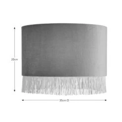 Fringed Velvet Drum Lamp Shade 35 Fringed Velvet Drum Lamp Shade -Dunelm 30870732 alt08