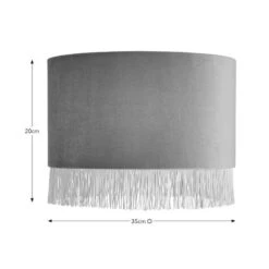 Fringed Velvet Drum Lamp Shade 31 Fringed Velvet Drum Lamp Shade -Dunelm 30870733 alt08