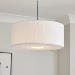 Dunelm 21 Rippled Paper Shallow Diffuser Drum Lamp Shade