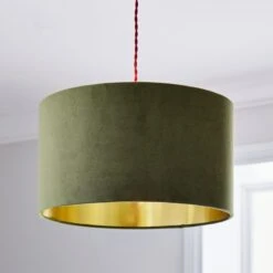 Nesa Velvet Drum Lamp Shade -Dunelm 30870736