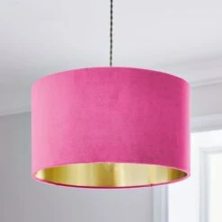 Nesa Velvet Drum Lamp Shade -Dunelm 30870738