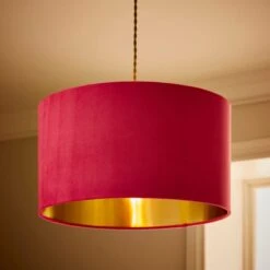 Nesa Velvet Drum Lamp Shade -Dunelm 30870738 alt01