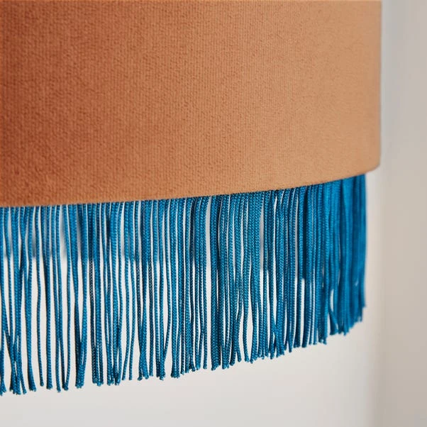 Fringed Velvet Drum Lamp Shade 9 Fringed Velvet Drum Lamp Shade - Image 7