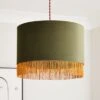 Fringed Velvet Drum Lamp Shade 2 Fringed Velvet Drum Lamp Shade -Dunelm 30870758