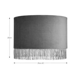 Fringed Velvet Drum Lamp Shade 24 Fringed Velvet Drum Lamp Shade -Dunelm 30870758 alt08