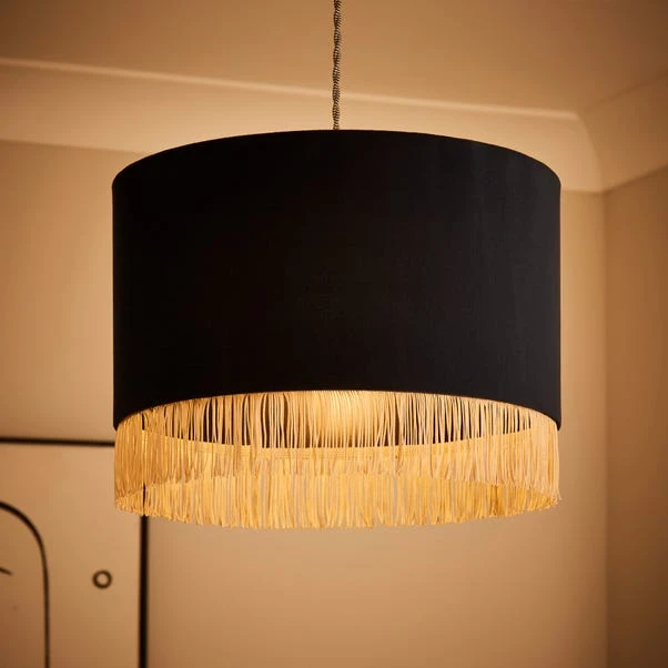 Fringed Velvet Drum Lamp Shade 19 Fringed Velvet Drum Lamp Shade - Image 17