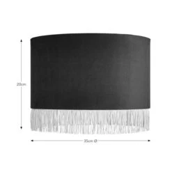 Fringed Velvet Drum Lamp Shade 39 Fringed Velvet Drum Lamp Shade -Dunelm 30870759 alt08