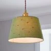 Green Flower Embroidered Tapered Lamp Shade 1 Green Flower Embroidered Tapered Lamp Shade -Dunelm 30871572