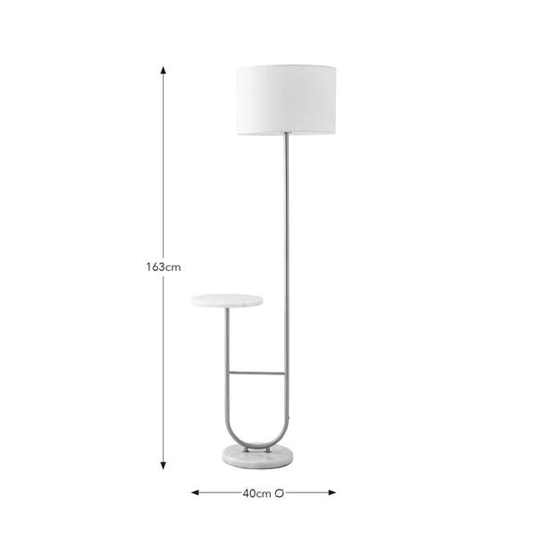 Carrara Marble Base Floor Lamp With Table 8 Carrara Marble Base Floor Lamp With Table - Image 6