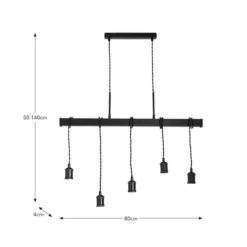 Keates Industrial 5 Light Ceiling Light 13 Keates Industrial 5 Light Ceiling Light -Dunelm 30872755 alt08