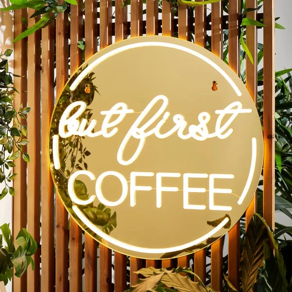 But First Coffee Indoor Outdoor Mirrored Neon Sign 5 But First Coffee Indoor Outdoor Mirrored Neon Sign - Image 3