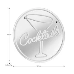 Cocktail Indoor Outdoor Mirrored Neon Sign 11 Cocktail Indoor Outdoor Mirrored Neon Sign -Dunelm 30873115 alt08