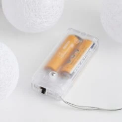 Fabric Ball 10 LED String Lights 8 Fabric Ball 10 LED String Lights -Dunelm 30873994 alt03