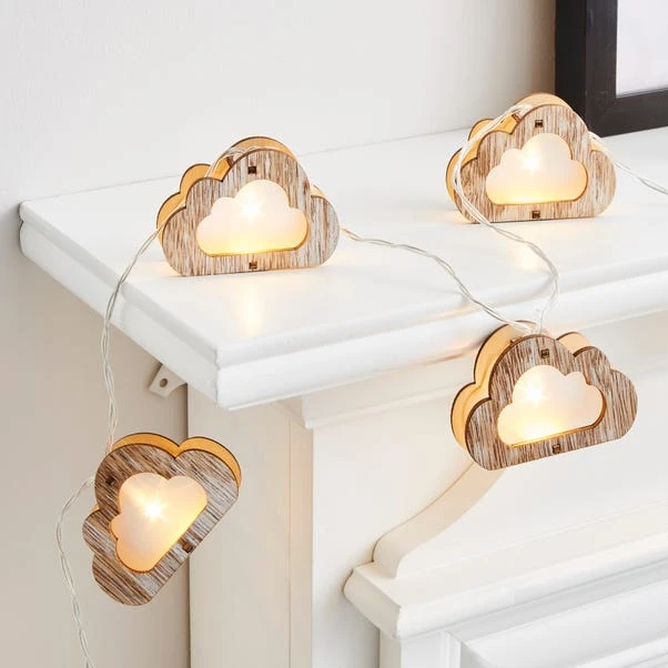 Wooden Cloud 10 LED String Lights 4 Wooden Cloud 10 LED String Lights - Image 2