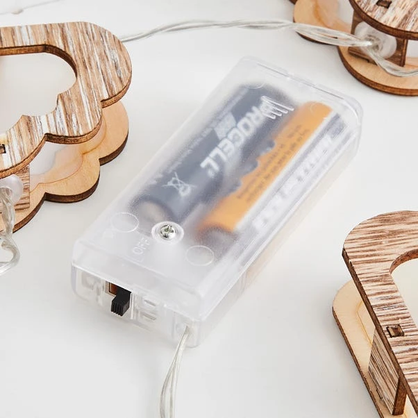 Wooden Cloud 10 LED String Lights 5 Wooden Cloud 10 LED String Lights - Image 3