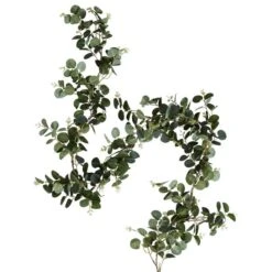 Artificial Eucalyptus 15 LED Lit Garland 9 Artificial Eucalyptus 15 LED Lit Garland -Dunelm 30873999 alt08