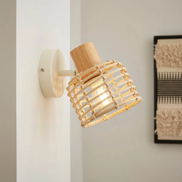 Emil Rattan Adjustable Wall Light 3 Emil Rattan Adjustable Wall Light