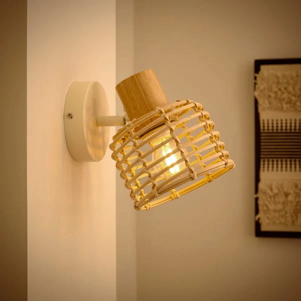 Emil Rattan Adjustable Wall Light 4 Emil Rattan Adjustable Wall Light - Image 2