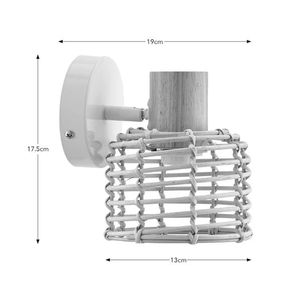 Emil Rattan Adjustable Wall Light 8 Emil Rattan Adjustable Wall Light - Image 6