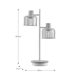 Emil Rattan 2 Light Adjustable Table Lamp -Dunelm 30894611 alt08